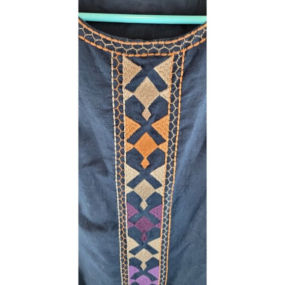 THML Antropologie Halter Dress Linen Blend Mini Boho Sz Xs Embroidered - Picture 2 of 14